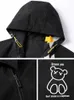 남성용 재킷 스프링 가을 두 사이드웨어 후드 윈드 브레이커 재킷 스트리트웨어 패션 곰 인쇄 힙합 의상 코트 큰 크기 8xl 220830
