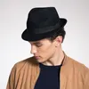 Bérets mode classique 100% laine chapeaux doux feutre Fedora chapeau pour hommes femmes automne hiver haut noir bord incurvé Sombreros De Mujer