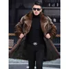 Men's Fur Men Long Fur Coat Winter Warm Mink Coat Fat Coat Loose Casual Windbreaker L220830