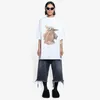 22SS Франция Новая модная мультипликационная мультипликация инопланетная футболка классическая мужчина женщин Ранняя осень лето с коротким рукавом дизайнерская обычная футболка Tjamtx298