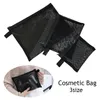 Borsa per il trucco in rete nera di diverse dimensioni Borsa per il trucco portatile trasparente Mini borsa da toilette da donna Custodia per cosmetici Custodia da viaggio