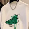 t-shirt Fshion Bv's Designer Shirts Bottega Ven High 22ss New Bv Green Lace Up Shoes T-shirt à manches courtes Loose Design Sense Small Crowd 4N5T