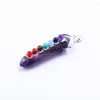 Pendant Necklaces 6PCS Six Angle With Seven Color Of Natural Stone Fashion Jewelry Gifts