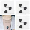 Colares pendentes Moda Love Heart Colar de óleo essencial Jóias de aromaterapia de aromaterapia Black Lava Stone Longa Correnturas N DHSELLER2010 DHWVQ