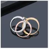 Nouvelle anneau d'épingle de sécurité design pour les femmes Special Classic Rings Girl Rose Gold Couleur mixte AAA Zircon Fashion Jewelry Gift Party297o2949028