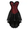 Bustiers Corsets Burlesque Corset Платье Женщины Сексуальные бретелек Готические стимпанк переполнены и с мини -юбкой