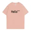 T Shirt For Men hello Letter Polite Language women T-Shirts Cotton Male Top Short Sleeve women Unisex Y2K Tee high quality Private custom logo