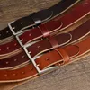 Belts 3.8cm Thick Natural Original Cowhide Belt For Men Stainless Steel Buckle Soft Genuine Leather Male Real Jeans