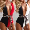 Women's Swimwear 2022 Sexy Slim Fit Black With Leopard One Piece Swimsuit Closed Push Up Body Swimming Bathing Suit Women For Pool Beach