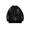 Suéteres masculinos suéter masculino harajuku moda tricotada hip hop streetwear desenho de vaca pullover o-pescoço o grande tamanho casual masculino w2306