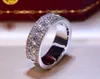 Lüks mücevher 925 STERLING Gümüş Yüzükler Pave Beyaz Topaz CZ Elmas Eternity Lady Moda Kadınlar Aly Band Ring Aşıkların Hediyesi