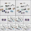 Stud Various Colors Natural Stone Stud Earrings Drusy Pink Crystal Lazi Reiki Earring For Women Drop Delivery 2021 Jewelr Dhseller2010 Dh8Ku