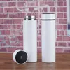 Criatividade sublimação em branco Tumbler garrafa de água inteligente 500 ml aço inoxidável aço reto Flash Caneca de café com Touch LED Touch Exibir Presente de temperatura