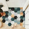 Carpets Modern Simplicity Hexagonal Geometry Cuttable PVC Floor Mat Household Hallway Entrance Carpet Non-slip Washable Door