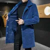 メンズジャケットメンズロングリバーシブル高品質の革とファージャケット新しいファッション男性冬ウォーム4xl l220830