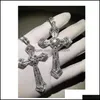 قلادة قلادة 14K الذهب الطويل الماس قلادة 925 Sterling Sier Party Prendants قلادة للنساء الرجال Moissanite Jewe Dhopk