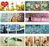 3 PCS Pintura al ￳leo de bricolaje por n￺meros Flower Triptych Pictures para colorear animal Palabra de pared de pintura abstracta Decoraci￳n del hogar l