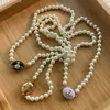 Подвесные ожерелья Lisa то же самое жемчужное ожерелье панк сладкий прохладный стиль Западный Вивиан Вествуд Эмаль Сатурн Жемчужный ожерелье женского нового стиля
