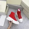 Designer Women Shoes Tread Slick Boots High-Top Canvas Sneakers Lace-up Rubber Round Toes Shoe Fashion Lining Platform Leather Sneaker