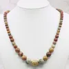 Chaînes 6-14mm multicolore Picasso pierre perles rondes collier mode bijoux cadeaux pour fille femmes naturel 18 pouces approvisionnement en gros