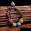 Beaded Strands Handmade Lava Stone Beads Strand Bracelet Friendship Bracelets Adjustable Rope Essential Oil Diffuser Wo Dhseller2010 Dhkyu