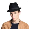 Bérets mode classique 100% laine chapeaux doux feutre Fedora chapeau pour hommes femmes automne hiver haut noir bord incurvé Sombreros De Mujer