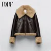 Jaquetas femininas jaqueta lateral feminina de inverno de inverno efetivo de peles de pele dupla com calor extra 220830