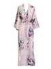 Damen Robe FZSLCYIYI Kimono Sexy Floral Braut Brautjungfer s Frau Blumenparty Hochzeit Lange Nachtwäsche Bademantel 220830