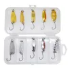 Fishing Hooks 10PCSSet Lure Metal Spinner Lure Spoon Set Gold Fishing Spinner Lure Sequins with Box Treble Hooks Fishing Tackle Hard Bait 220830