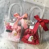 Emballage cadeau fête décoration Transparent sac fourre-tout boîte d'anniversaire avec poignée PVC mariage bonbons stockage Festival cadeaux sac à main étanche