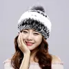 Oryginalny REX Rabbit Fur Ladies Earmuffs czapka zima ciepłe puszyste miękkie ręcznie robione ręcznie