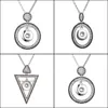 Pendant Necklaces Fashion Crystal Geometric Frame Necklace 18Mm Ginger Snap Pendant Necklaces For Women Jewelry Gifts Dr Dhseller2010 Dhb86