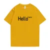 T Shirt For Men hello Letter Polite Language women T-Shirts Cotton Male Top Short Sleeve women Unisex Y2K Tee high quality Private custom logo