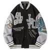 Men's Jackets Men Women Letter Embroidery Varsity Jackets Japanese Thin Oversized Spring Autumn Baseball Jacket Coat Hip Hop Harajuku College 220831