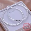 Hoop Earrings Real 925 Sterling Silver Hip Hop Round For Women Large Circle 5.1cm Piercing Earring Dropship Suppliers