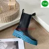 2022 Top Designer Boot Pneus Chelsea Botas de plataforma ao ar livre Martin tornozelo de luxo Anti-deslizamento Solas de borracha coloridas de ondas el￡sticas homens mulheres sapatos