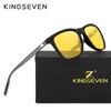 Lunettes de soleil KINGSEVEN polarisées hommes femmes vision nocturne lunettes de soleil lentille jaune Vintage carré mâle femme lunettes de soleil de haute qualité T220831