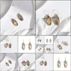 Charme Mode Acrylique Abalone Shell Papier Charms Boucles D'oreilles Strass Or Couleur Dangle Brincos Pendientes Marque Bijoux Femmes Drop Del Dhfu9