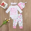 Zestawy odzieży EST 4PCS Ubrania dla niemowląt Urodzone niemowlę słodkie miękkie ubrania dziewczynki Spring Autumn Playsit Panti