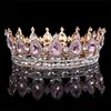 Tiaras Gold Purple Queen King Bridal Crown For Women Heakdress Prom Pageant Wedding Tiary i korony Akcesoria biżuterii do włosów C3 DRO DHSG9