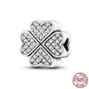 925 Silber für Pandora-Charm-Armbänder, weißes Zirkon-CZ-Herz mit graviertem Silber-Clip, Charms für DIY-Feinperlen-Schmuck