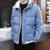 Vestes pour hommes Hiver Nouveaux Hommes Classique Simple Contraste Couleur Fermeture À Glissière Créative Conception À Deux Barres Poignets Coupe-Vent Chaud À Capuche Confortable Parka L220830