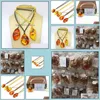 Pendant Necklaces Wholesale Natural Plant Fossil Necklace Pendant Long Imitation Beeswax Amber Sweater Chain Supply Will Sel Yydhhome Dht57