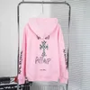 Hoodies trendiga varumärke Fucroin Ch Ouyang Nana samma rosa hoodie för kvinnor svartvitt check Cross Long Sleeve T