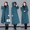 Trenchs pour femmes hiver long genou longueur vêtements en coton pour femmes 2022 Style chinois manteau ample soie épaisse à capuche noir veste rembourrée