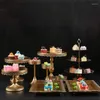 Bakeware Araçları 12 PCS Fondan Cupcake Cake Stand Set Kristal Tutucu Tatlı Ekran Partisi Düğün Vintage Altın Aksesuar