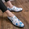 Oxford Men Shoes Classic Retro Printing PU Square Toe Lace Fashion Business Casual Party Daily AD057