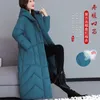 Trenchs pour femmes hiver long genou longueur vêtements en coton pour femmes 2022 Style chinois manteau ample soie épaisse à capuche noir veste rembourrée