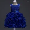 Abiti da ragazza Flower Wedding Bubble Infant Girls Puff Princess Tutu senza maniche Tulle Performance Costumi di scena