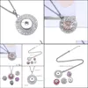 Colliers pendentifs Noosa Snap Bouton Bijoux Crytal Rempli Collier Pendentif Avec Chaîne À Maillons Ajustement 18Mm Femmes Drop Livraison 2021 Collier Dhhxb